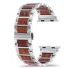 Natural Wood and Stainless Steel Band Strap for Apple Watch IWatch All Series Ultra 3 38/40/41/42/44/45/46/49mm