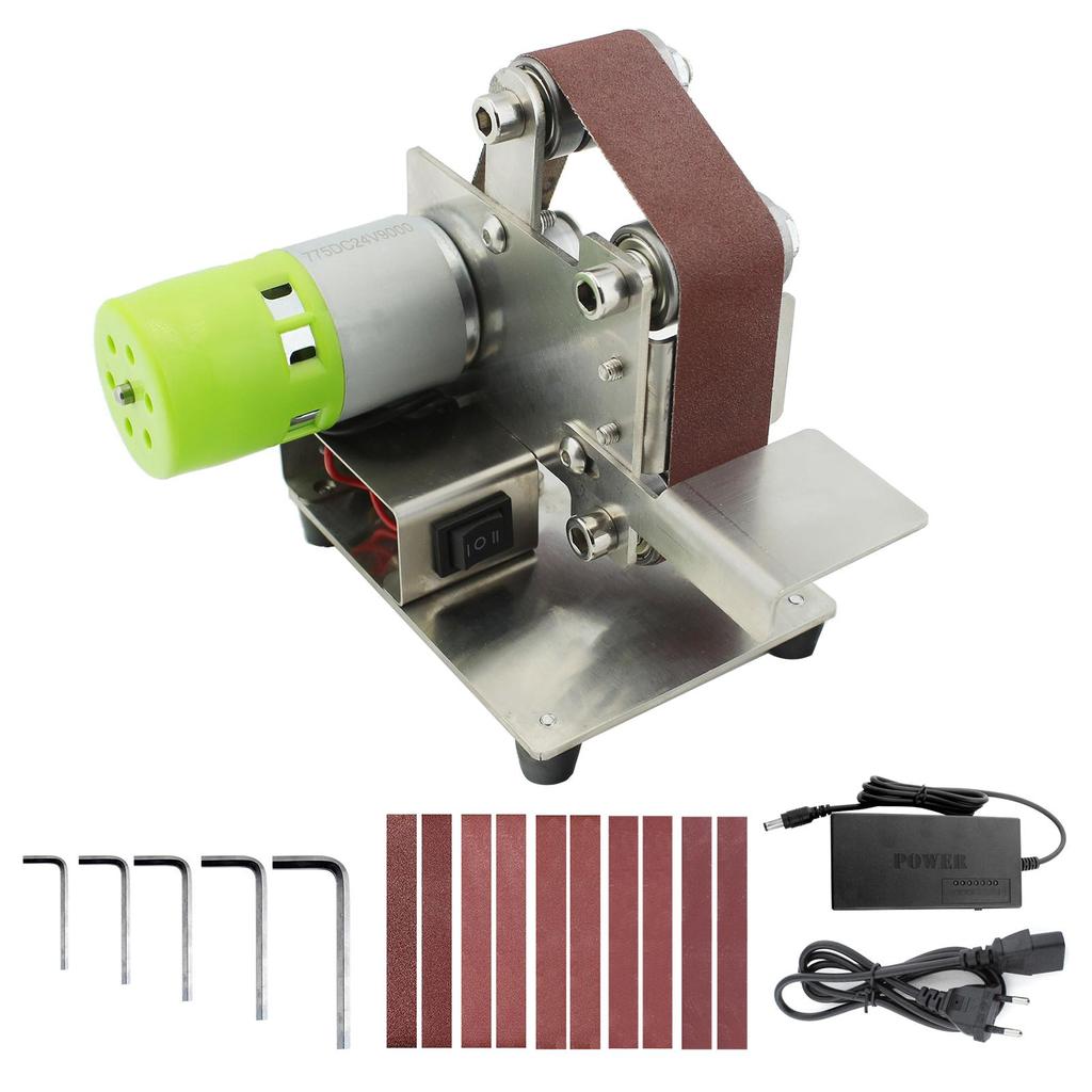 Mini Belt Sander Electric Sanding Polishing Grinding Machine 7 Variable Speed with 10 Sanding Belts