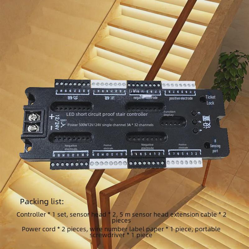 32-канальный светодиодный контроллер лестничного освещения с защитой от короткого замыкания и интеллектуальным датчиком движения