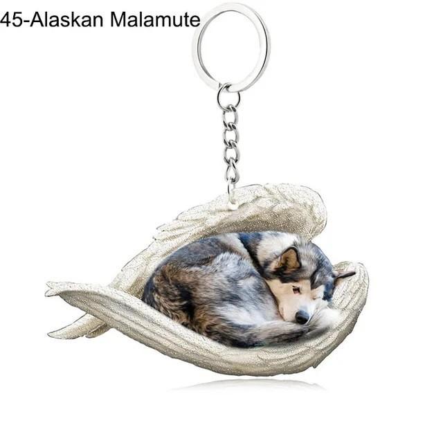 Sleek Modern Dog Cat Angel Keychain With Animal Theme For Bags And Vehicles