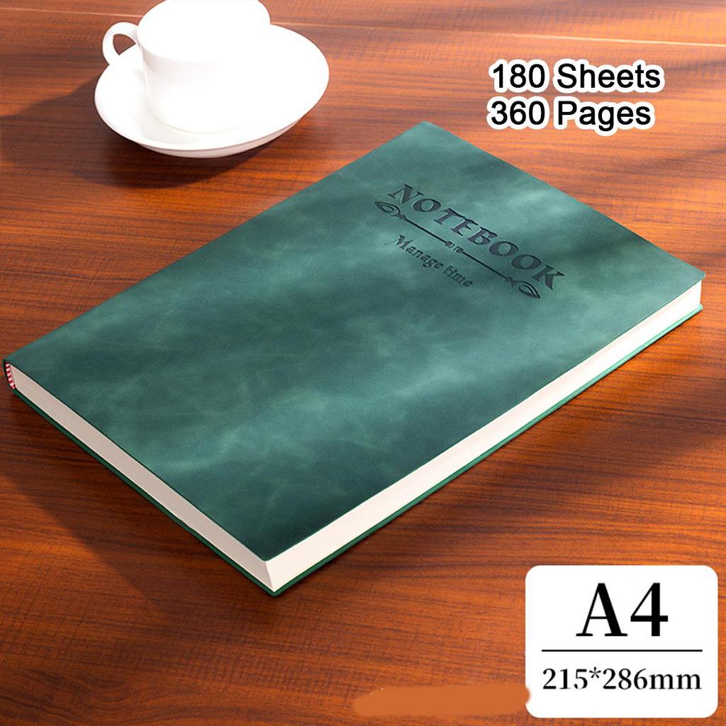 A4/A5/B5 Soft Leather Notebook, Lined Pages, Business Meeting Record Book, Notepad, Student Diary, Subject Notes, 180 Sheets