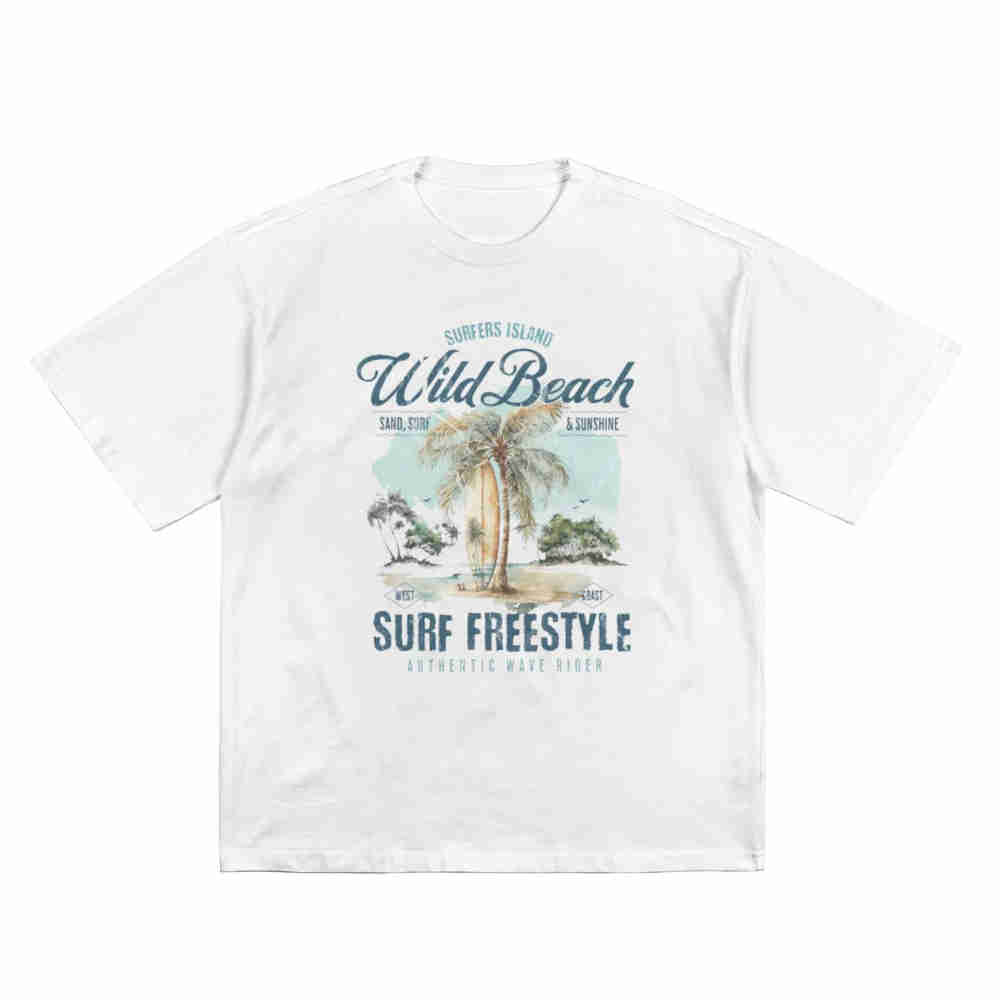 California Surf Surfboard Coastal Short Sleeve Tee 100 Cotton Tshirt
