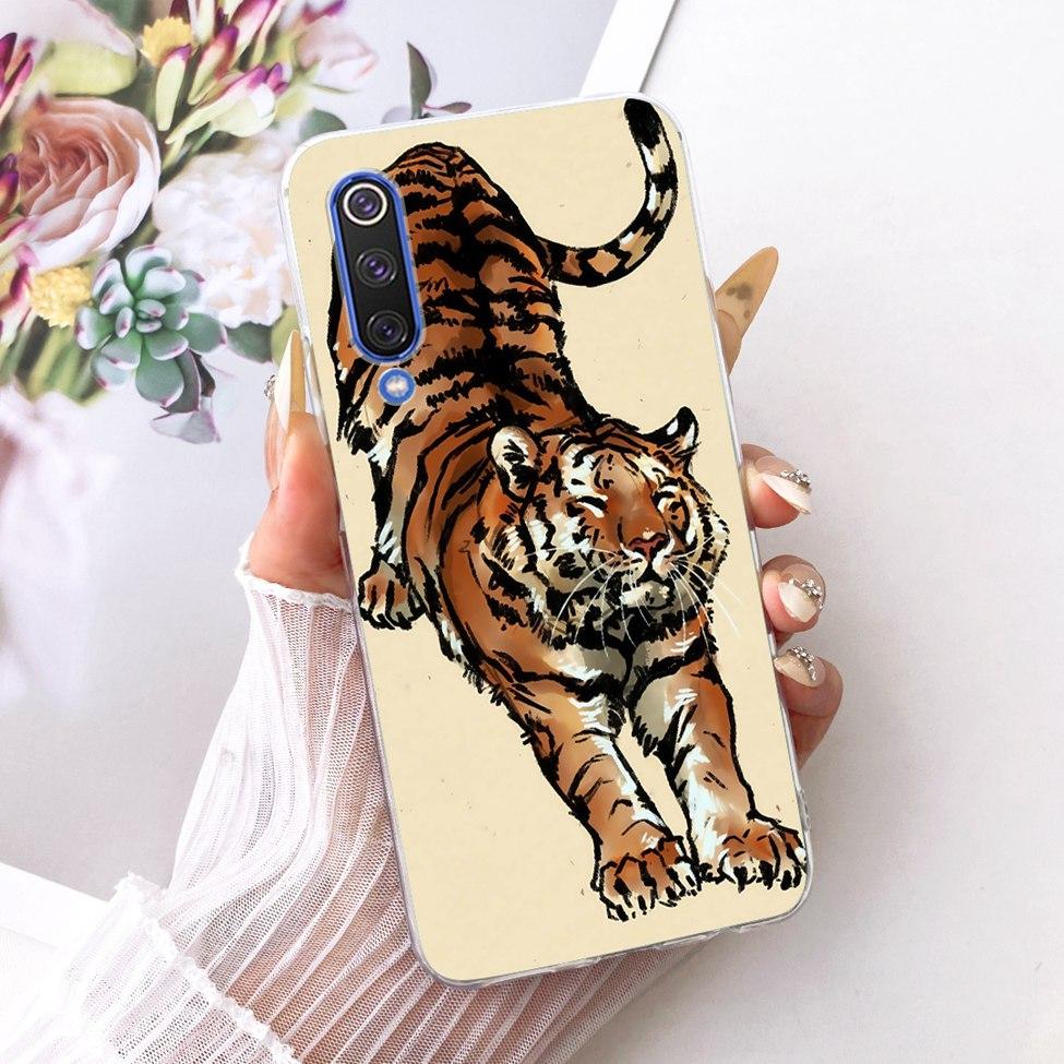 Transparent Cover For Xiaomi Mi 9 SE Case Cute Cat Luxury Fashion Butterfly Funny Painted Casing M1903F2G
