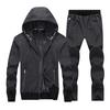 Men Running Set Clothing Sportswear Fleece Velvet Hoodies Sweatshirts Sets Tracksuits Suit