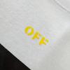Off-White Летняя новинка 2025 года, картина маслом спереди, принт желтой стрелы сзади, футболка с короткими рукавами для мужчин и женщин, парная футболка