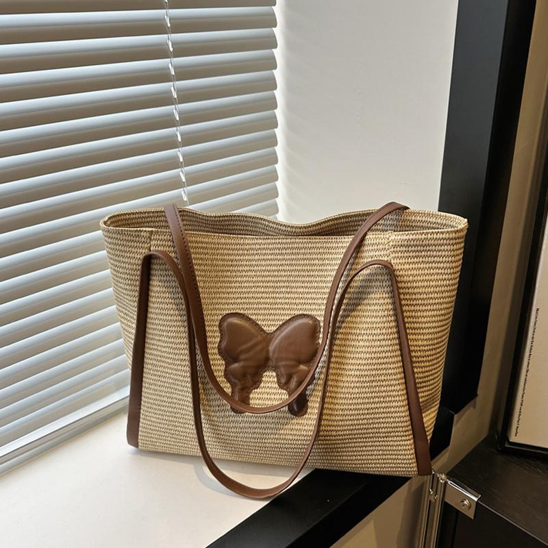 Милая плетеная сумка через плечо из ротанга ручной работы, плетеные сумки-тоут большой вместимости, большие сумки для женщин, девушек AVE