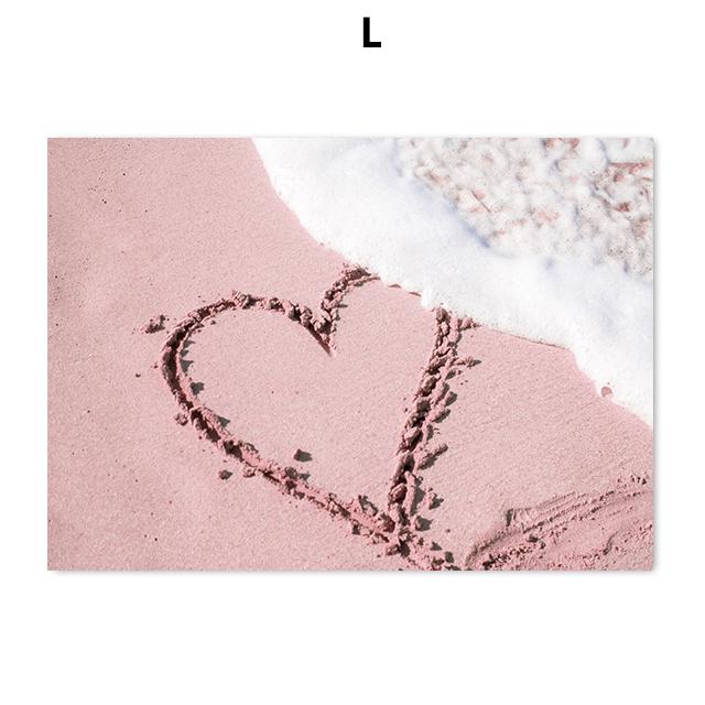 Розовый пляжный пейзаж настенные картины холст картины морской пейзаж плакаты принты для современной гостиной домашний декор