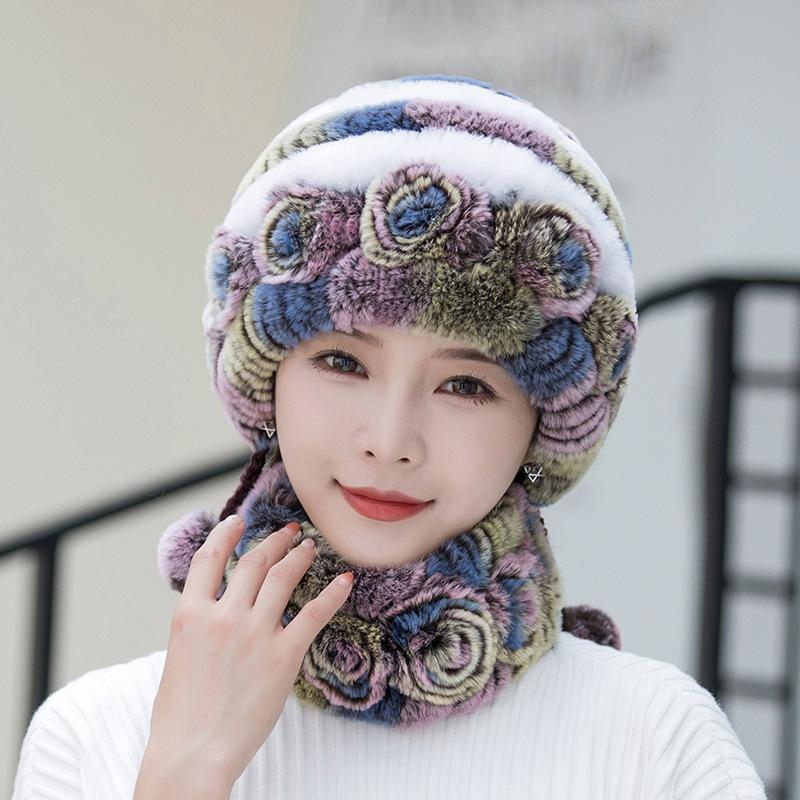 Winter Warm Faux Fur Beanie Trendy Coldproof Elastic Knit Hats Thick Warm Skull Cap Classic Beanies for Women Girls Autumn & Winter