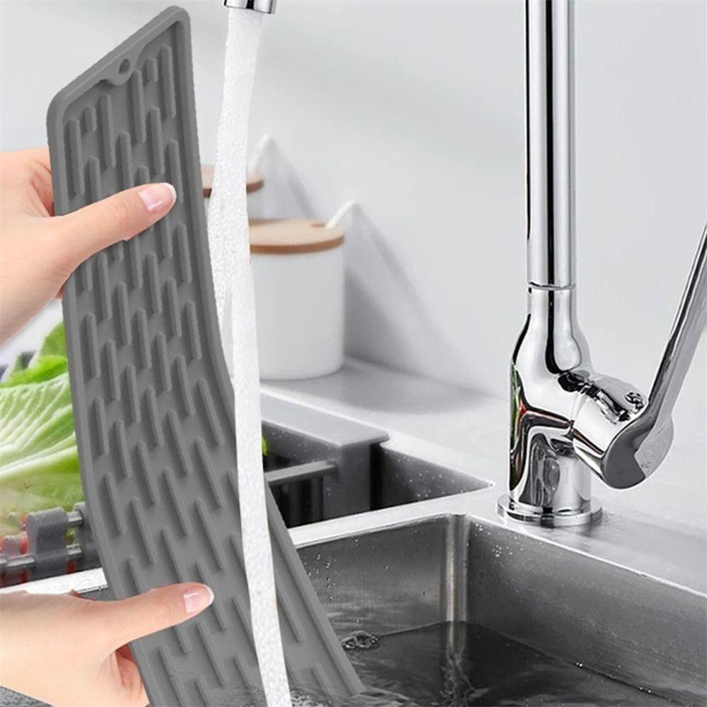 Pads Faucet Wraparound Silicone Faucet Mat Splash Catcher Faucet Absorbent Mat Silicone Drain Pad