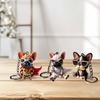 Funny French Bull Dogs Keychain,Creative Middle Finger Bull Dogs Keychains,Cool Portable Dog Decortion