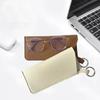 with Keyring Sunglasses Pouch PU Leather SunGlasses Holder Hanging Sunglasses  Eyewear Accessories