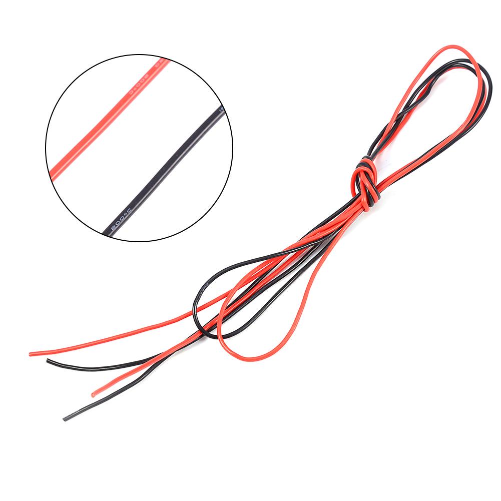 20AWG мягкий силиконовый электронный кабель красный и черный провод для радиоуправляемой машины (1 метр красный 1 метр черный)