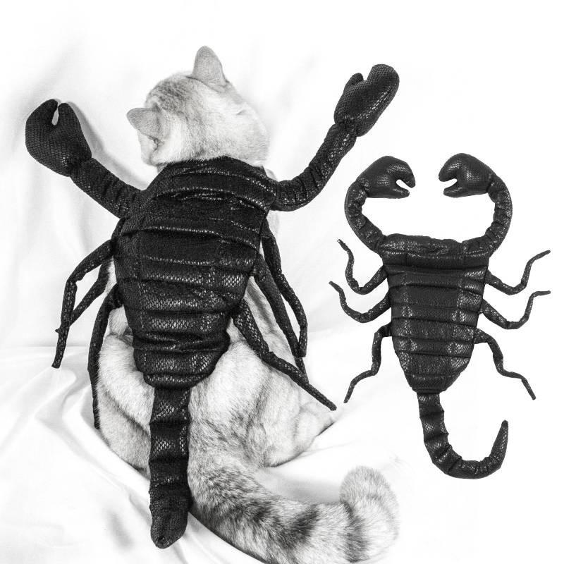 Unique Halloween Pet Costume Funny Scorpion King Outfit For Cats And Dogs Black Cloth