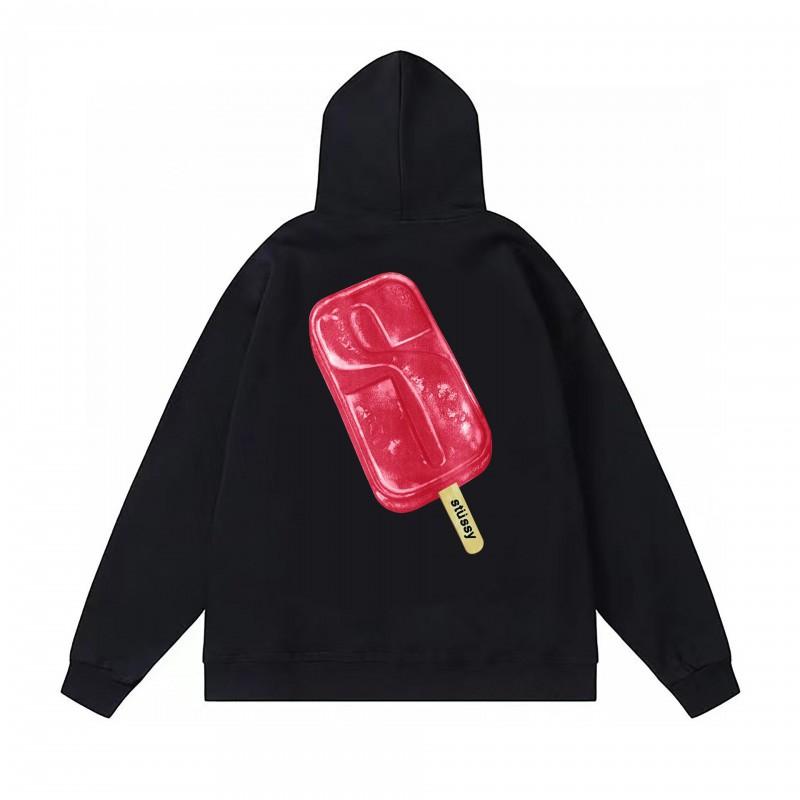 Худи Stu Streetwear Зимняя теплая хлопковая толстовка на флисе с принтом букв Свободный крой Мужская