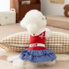 Pet Clothes College Pleated Skirt Teddy Bear Small Medium Dog Couple Clothes Autumn and Winter Dog Clothes