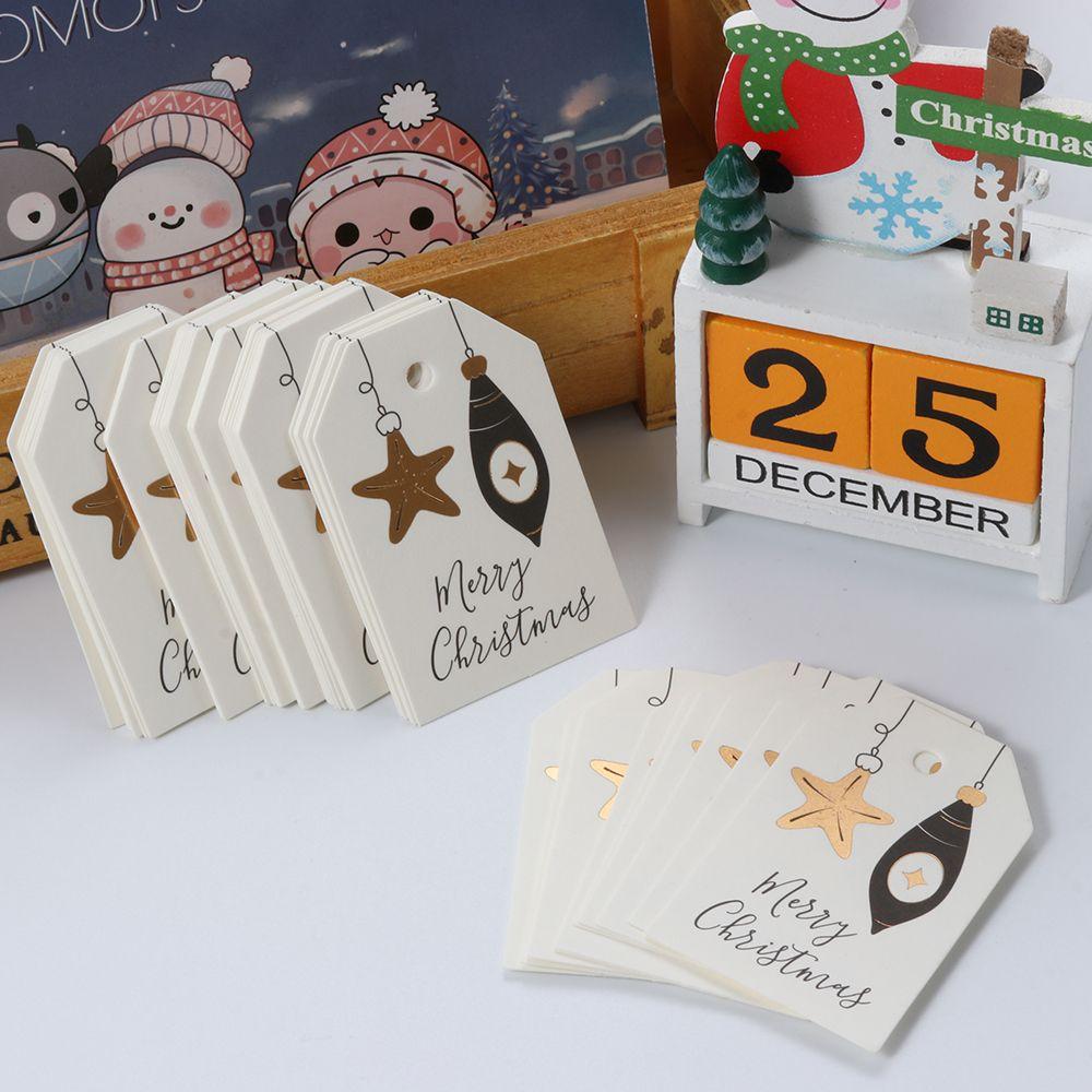 50 шт. Санта-Клаус крафт-бумага упаковочные принадлежности крафт-бирка подарочная упаковка навесные бирки рождественские этикетки