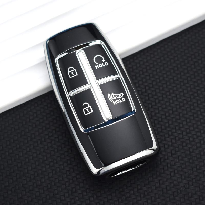Новый чехол для ключей из ТПУ с 4 8 кнопками для Hyundai Genesis G80 GV70 GV80 2019 2020 2021 2022, держатель для ключей с дистанционным управлением, автомобильные аксессуары