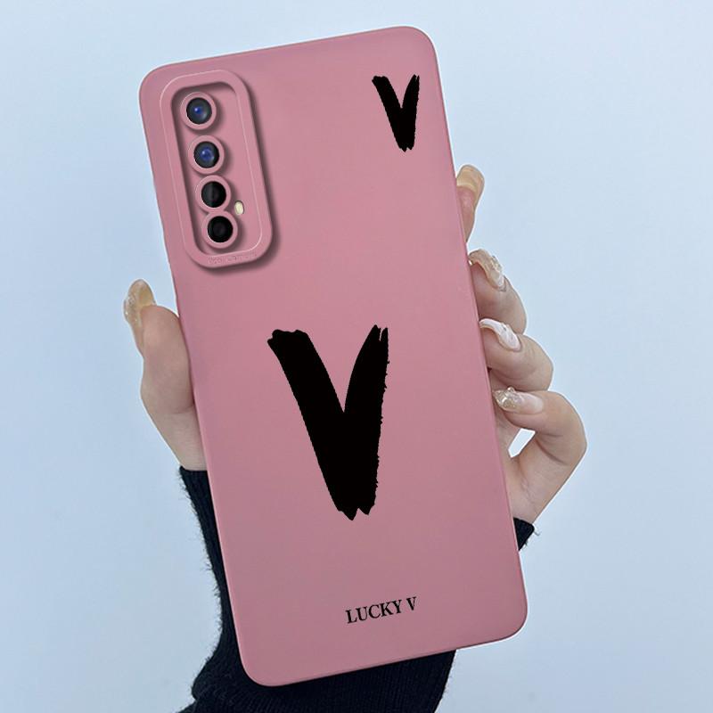 Для Realme 7 RMX2155 7 Pro RMX2170 Чехол Счастливой Начальной Буквой Мягкий Силиконовый Матовый Чехол для Телефона для Realme7 RMX2151 корпус