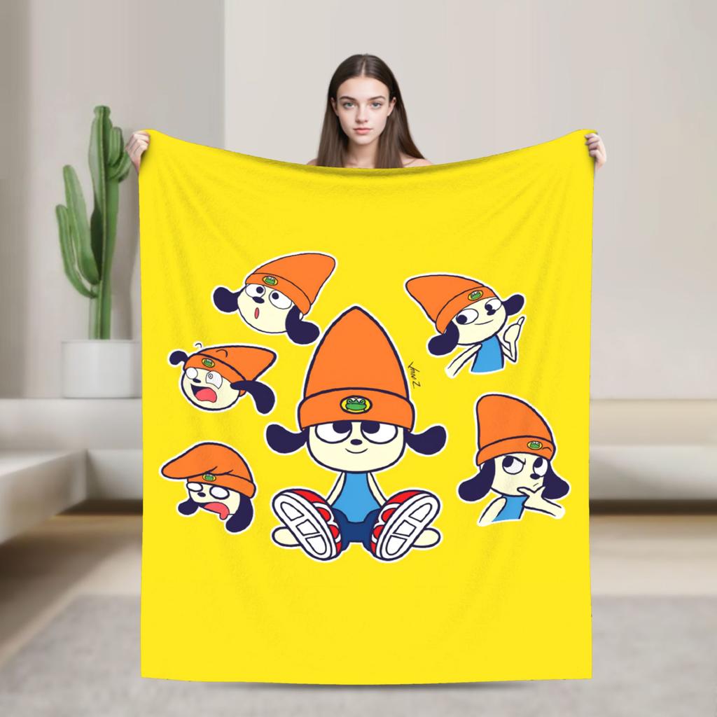 Parappas The Rappers Blankets Quality Super Warm Throw Blanket Winter Airplane Travel Couch Chair Funny Bedspread