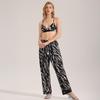 Yaoting Zebra Print Satin Chiffon Women's Pajama Set - Summer Camisole & Long Pants (TZ3776)