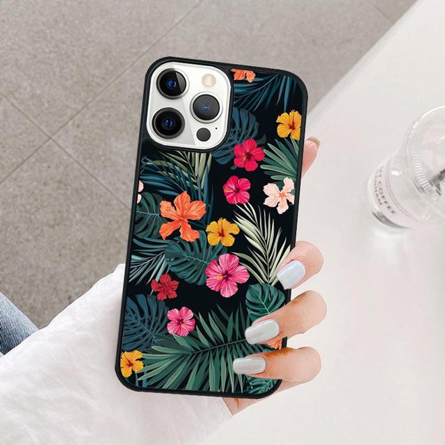 Ретро Тропические Цветочные Цветы Чехол Для iPhone 17 Air 15 16 14 13 12 Pro Max 11 Pro Max Plus Чехол Для Телефона Coque