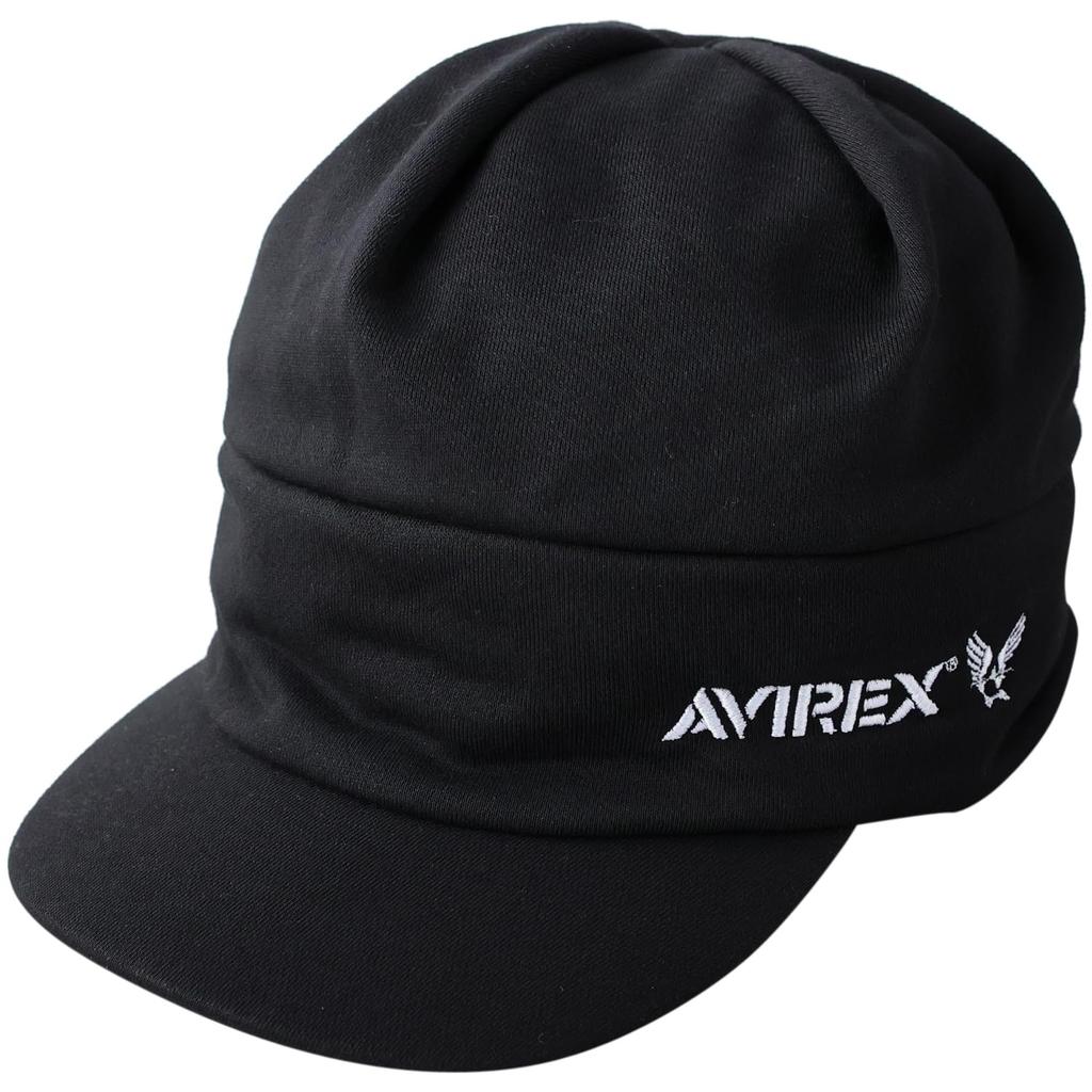 AVIREX knit cap with brim, black