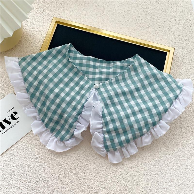 Клетчатый воротник в горошек, шарф для женщин, шейный платок, шарфы, рубашки, съемные воротники, блузки, свитера, шали, украшения, аксессуары