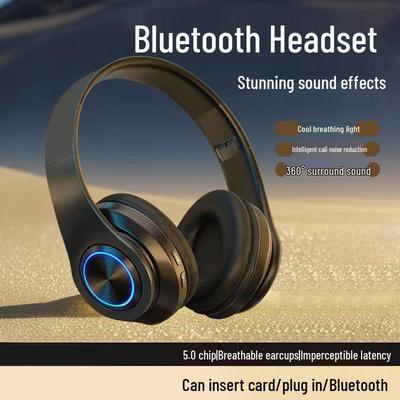 B39 Полноразмерные Bluetooth-наушники с классными световыми эффектами, слотом для карты и улучшенным качеством звука для мужчин, женщин и студентов