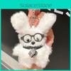 Adorable Plush Dog Keychain Accessory With Cute Glasses And Colorful Scarf Design