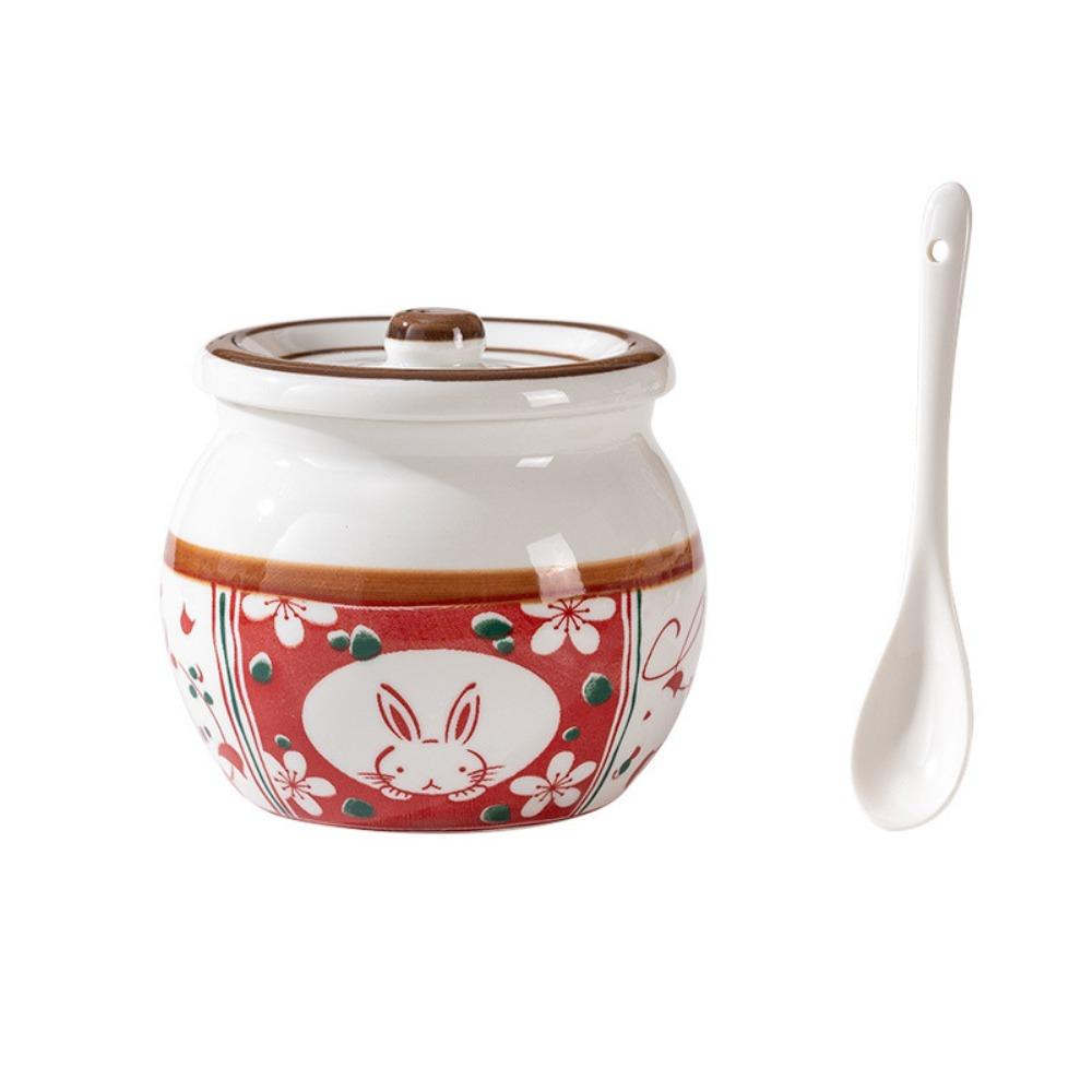 Пылезащитная расписанная вручную керамическая банка 330 мл контейнер для приправ бутылка для приправ соль/сахар