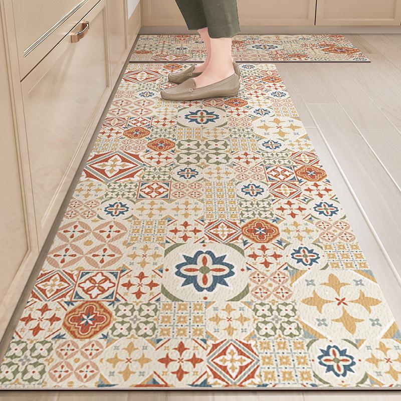 Waterproof Oil Proof Leather Kitchen Rug Non Slip Easy Clean Floor Mat Home Decor Area Rugs