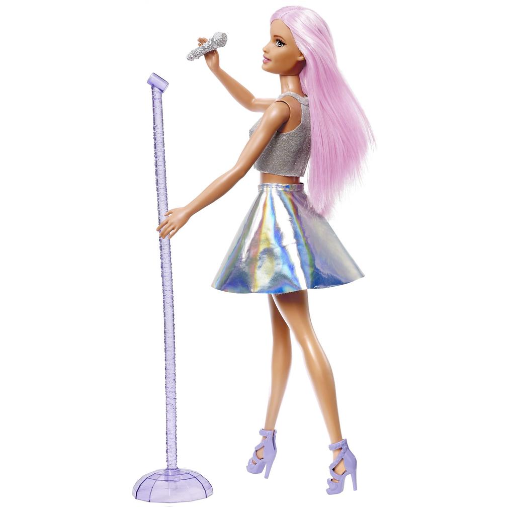 Barbie 65 Barbie and Work Pop Star Dress-up Doll House Pretend Play Doll Ages 3 and Up Silver JCW42