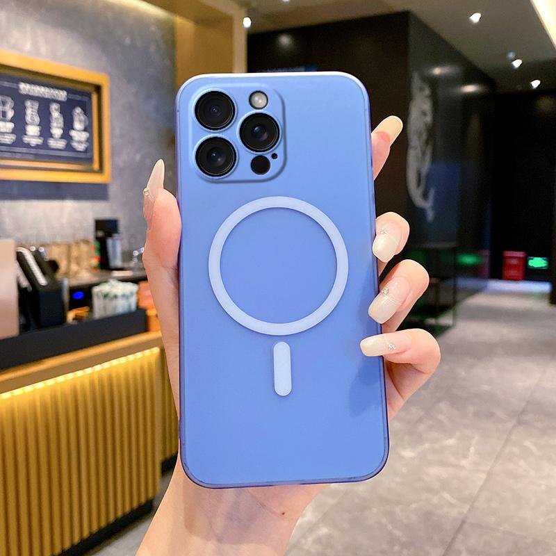 Однотонный матовый прозрачный магнитный чехол для iPhone 16 Pro Max 15 Pro 14 Plus 13 12 11 PC защитный чехол для линзы телефона