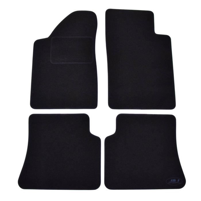 Tapis De Sol Noir Velours Sur Mesure J&J AUTOMOTIVE Pour Renault Megane clasic 1995-2002