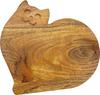 Funny Cat Shaped Wood Cutting Board for Kitchen Smiley Face, 10.5"L X 11"W Decorative Funny Cat Charcuterie Serving Board