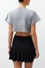 Women's Fashion Black Slit Woven Short Skirt