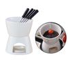 Ceramic Chocolate Warmer Fondue Butter Set Melt Hot Pot Bowl for Cheese Caramel