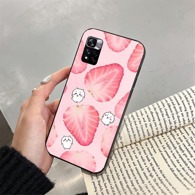 Чехол для телефона для Xiaomi Poco C71 15T 14T Pro Redmi note 15 14 14 13 Pro Redmi A5 15C 13C Клубничный Кот Мультяшный