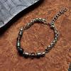 Gaga Unisex Retro Obsidian Bracelet: Cold Style Titanium Steel Accessory