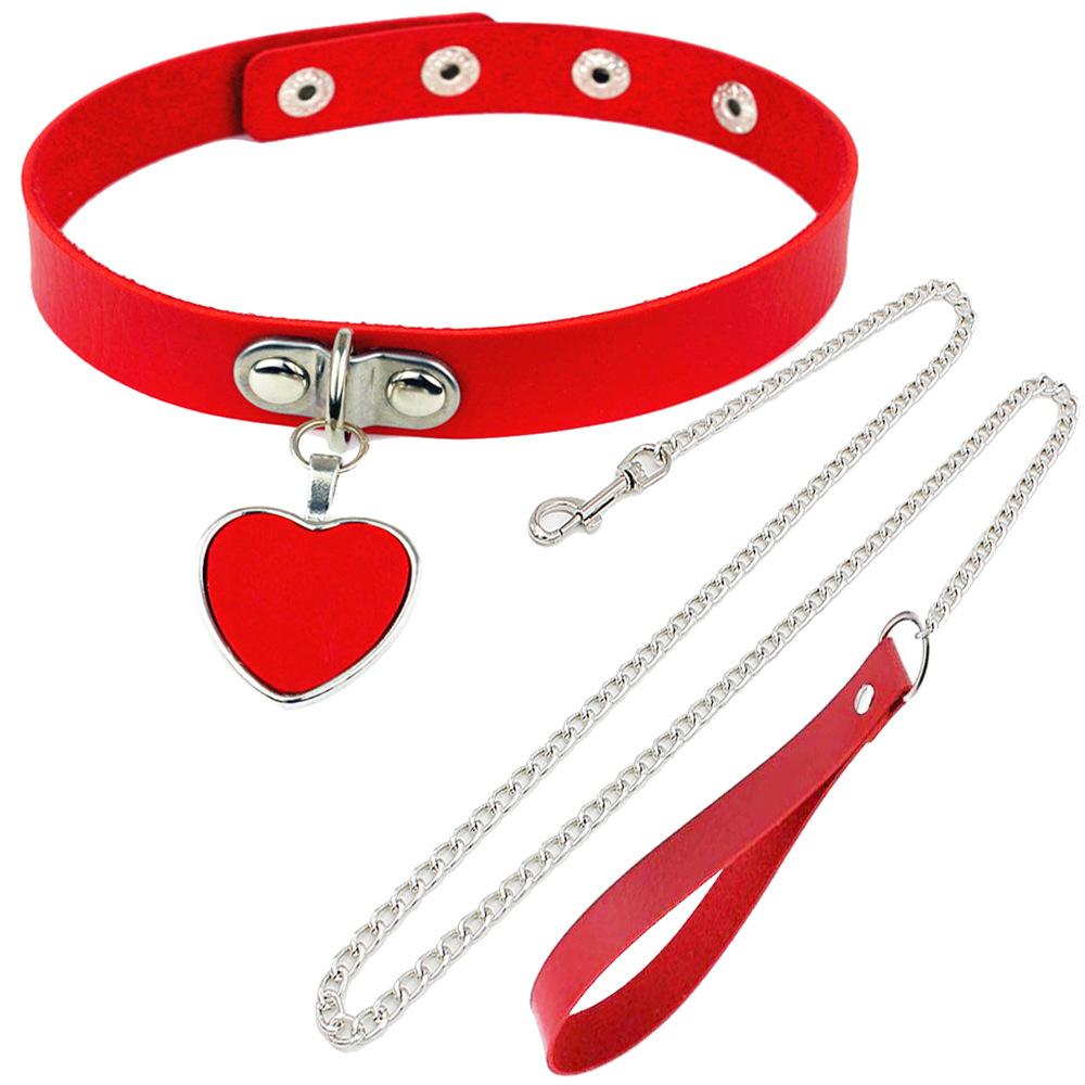 Новый сексуальный ошейник-чокер из кожи Bdsm Косплей Раб Сердце Ошейники и Поводок Набор Для Женщин Бондаж Готический Чокер Колокольчик Аксессуары