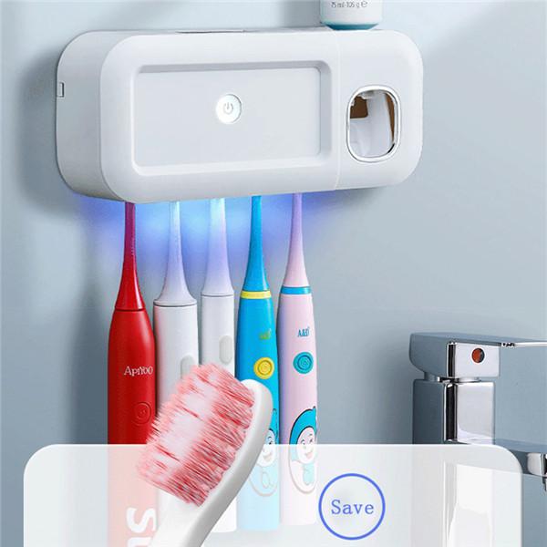 Ultraviolet Toothbrush Holder Sterilizer Automatic Toothpaste Dispenser Squeezer Bathroom Accessories Set