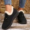 2024 New Winter Sports Women's Boots Fashionable Round Toe Solid Color Warm and Comfortable Lace-up Low-top Women's Boots