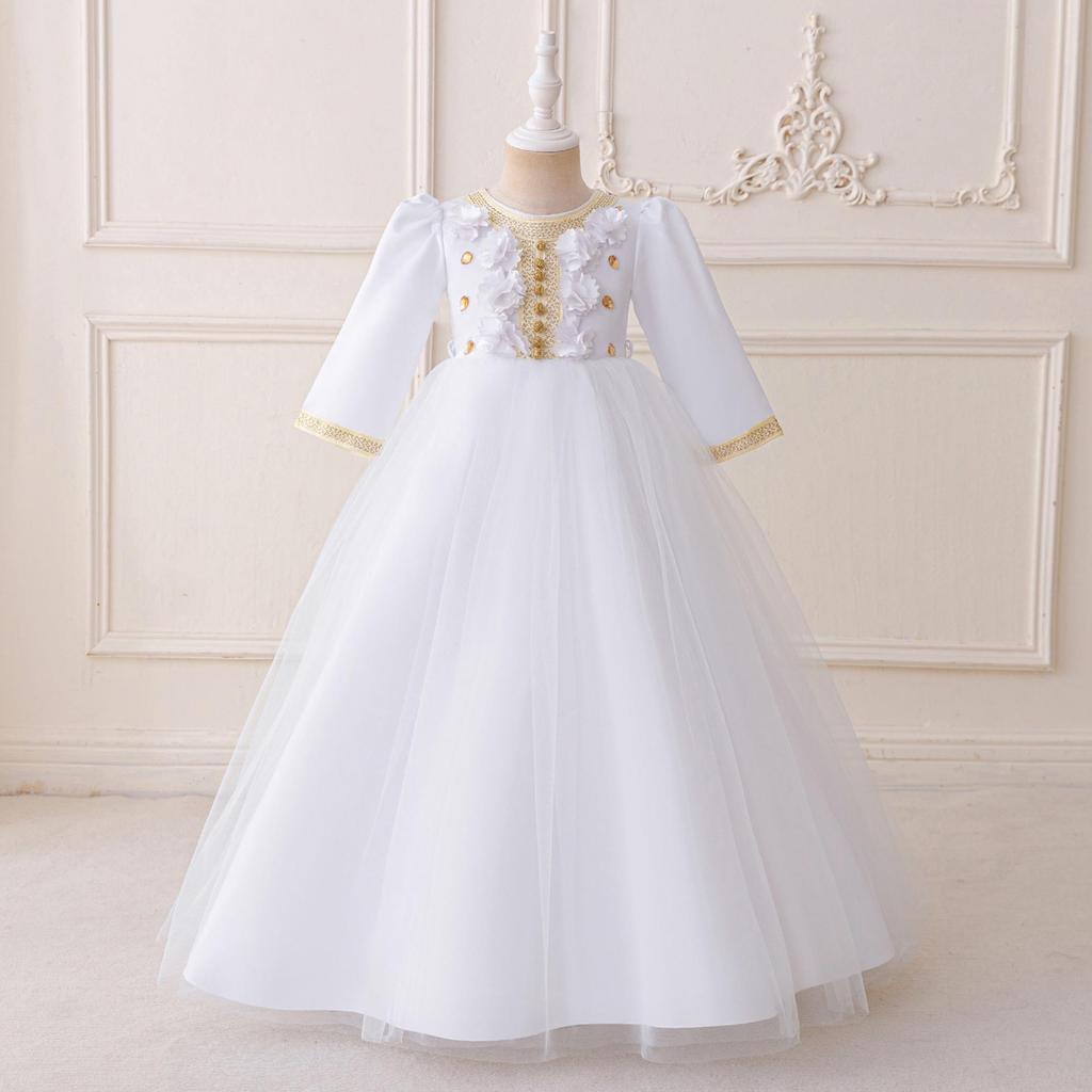 Платье принцессы с цветочным принтом в ближневосточном стиле для девочек