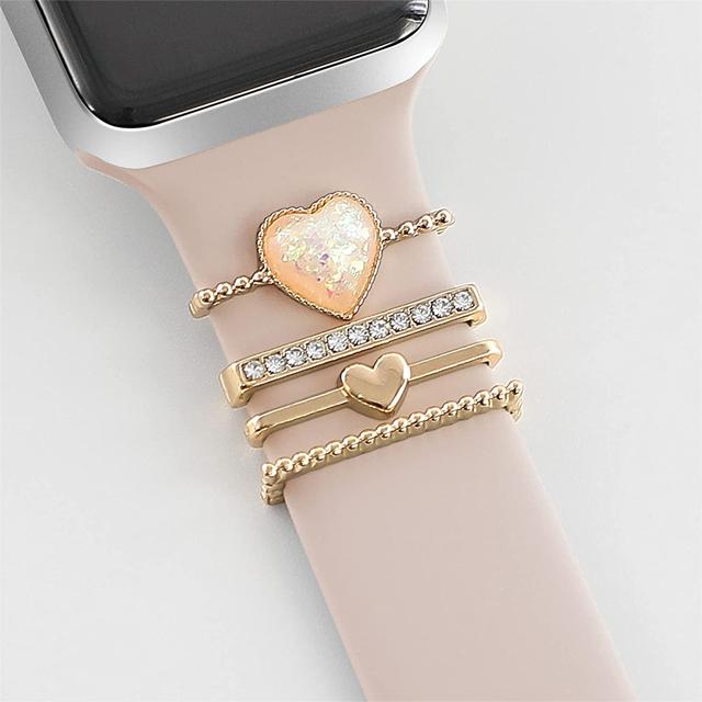 Decoration For Apple watch band series 8 7 6 5 4 se 9 Accessories Diamond Jewelry Charms for Samsung/Huawei watch fit 3 strap