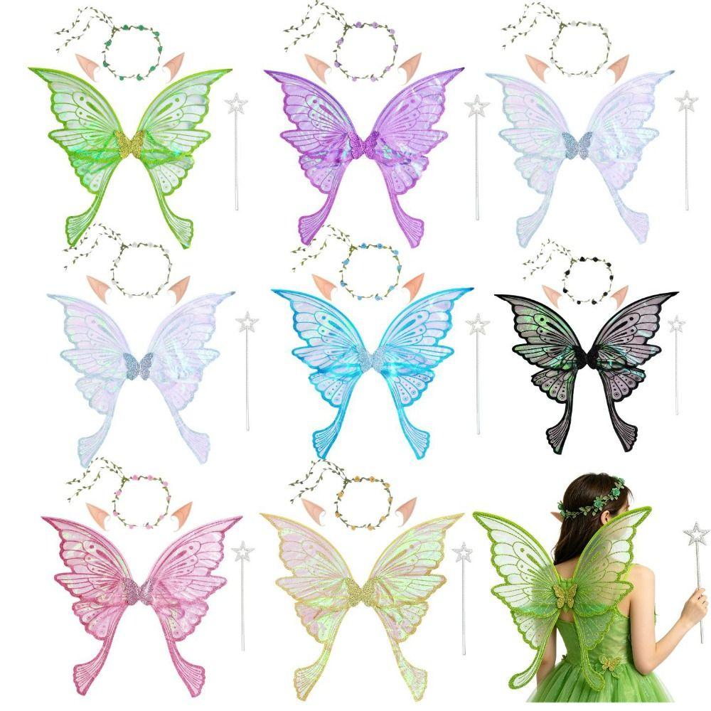 Sparkling Fairy Wings Lightweight Dress Up Wings Fantasy Butterfly Costume Wings  for Women Girls