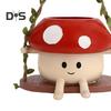 Hanging Planter Pot Indoor Outdoor Decorative Swing Flowerpot Cute Cartoon Mushroom Shaped Vase Ornament