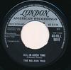 7inch Record NELSON TRIO - All In Good Time 45HLL9019 London Records 1959 UK Folk Used