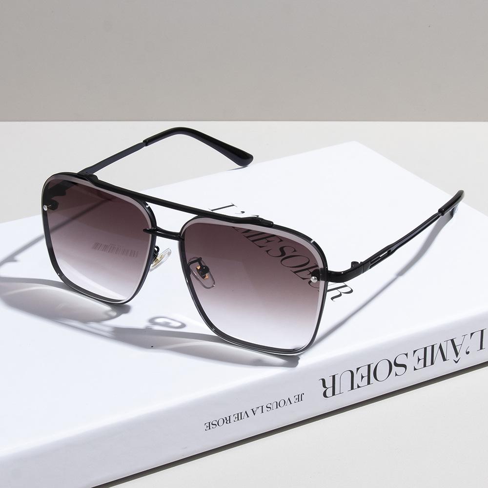 Модные квадратные солнцезащитные очки мужские винтажные с большой оправой женские с градиентными линзами солнцезащитные очки люксовый бренд металлические панк очки