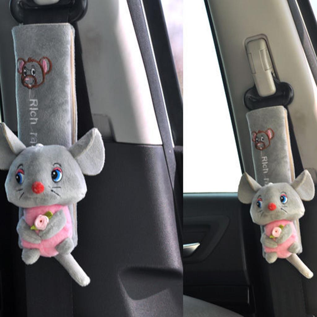 23cm Cute Cartoon Car Seat Belt Shoulder Pad Soft Plush Safety Belt Cushion Cover for Auto