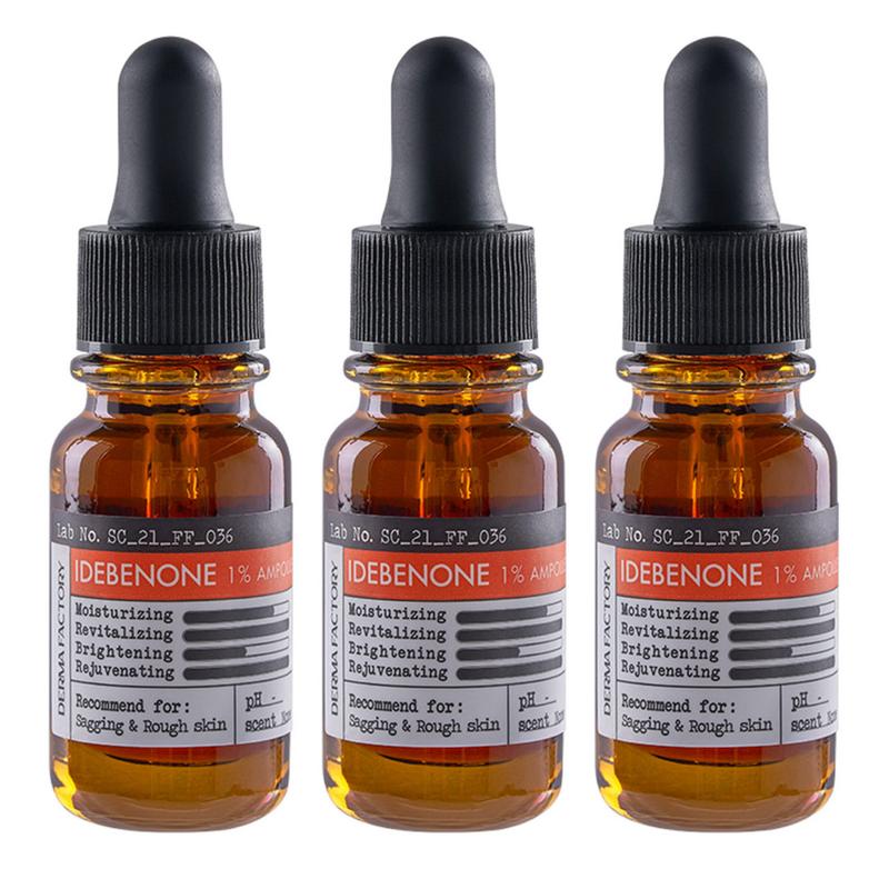 DERMA FACTORY Идебенон 1% Ампула, 10 мл, 3 шт.